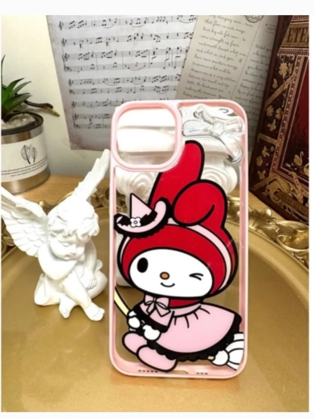 iPhone 13 cartoon case.Handmade cute case with free gift beads chain